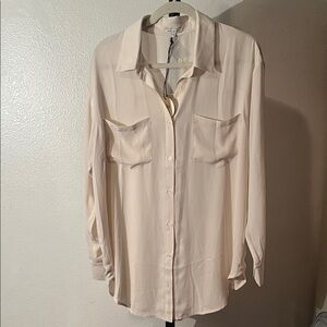 REMI x REVOLVE Cream Long Blouse NWT